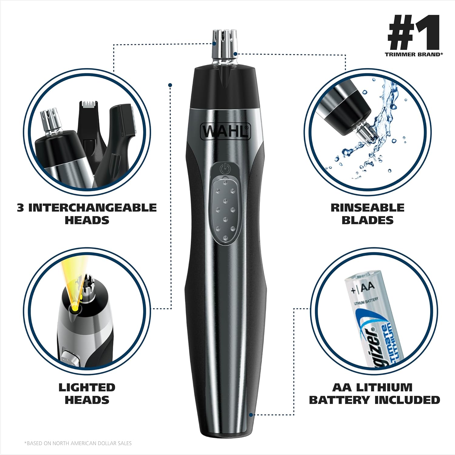 Lithium Powered Lighted Ear, Nose & Brow Trimmer R625631