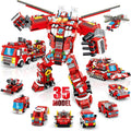 Robot Building Toys for Boys Age 6 7 8 9 10+ Year Old, 836 PCS Creative Construction Truck Blocks Toys, 35 in 1 STEM Educational Building Bricks City Fire Rescue Vehicles Kit Gift for Kids