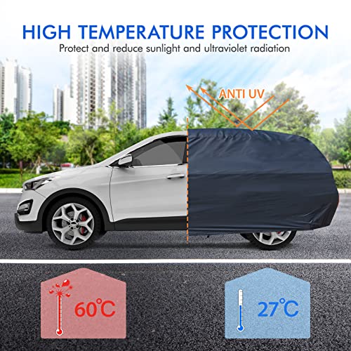Waterproof All Weather Car Cover for Sedan, 6 Layers Outdoor Protection E560688