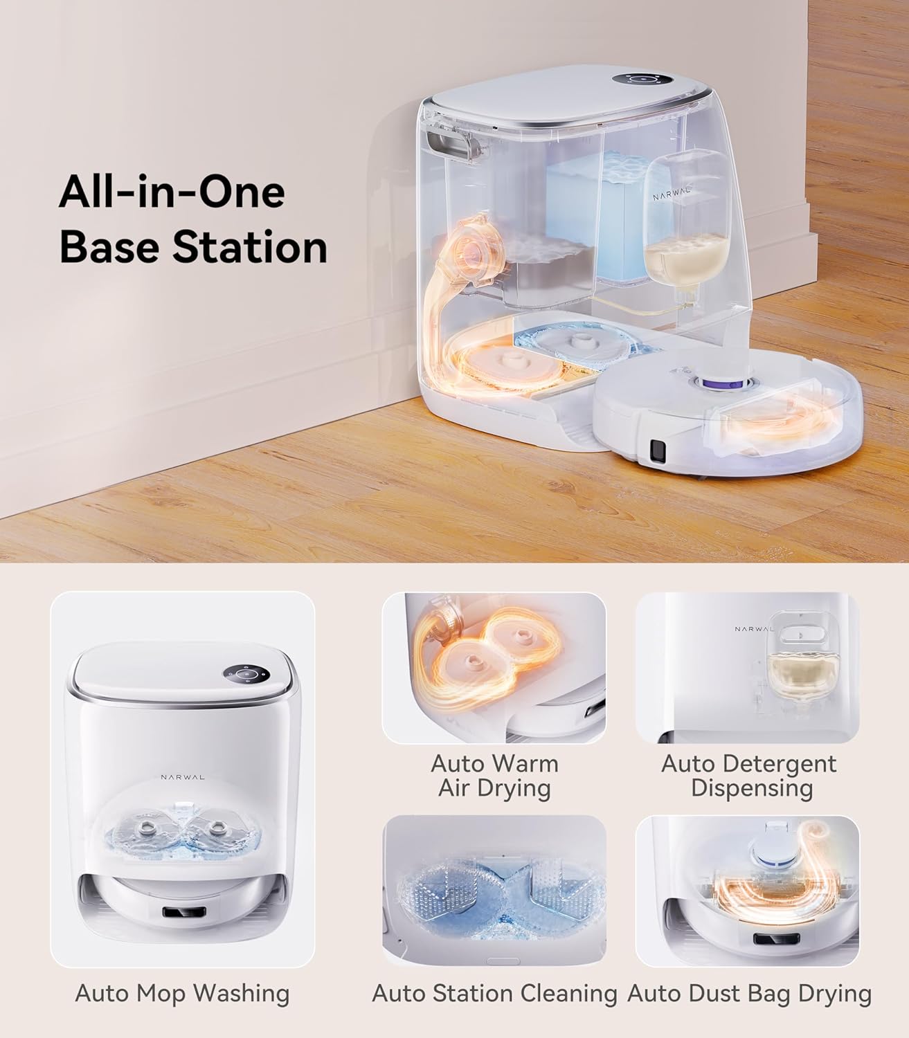 Robot Vacuum and Mop Combo with Auto Mop Drying, 8200 Pa Suction I6209