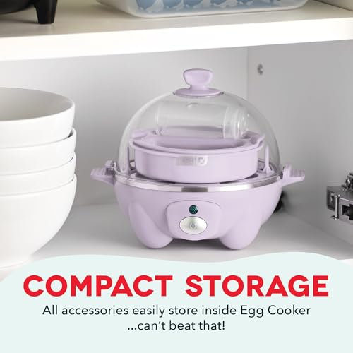 Rapid Egg Cooker for 6 Eggs, Hard Boiled, Poached, Scrambled, or Omelets, Auto Shut Off - Black O7665