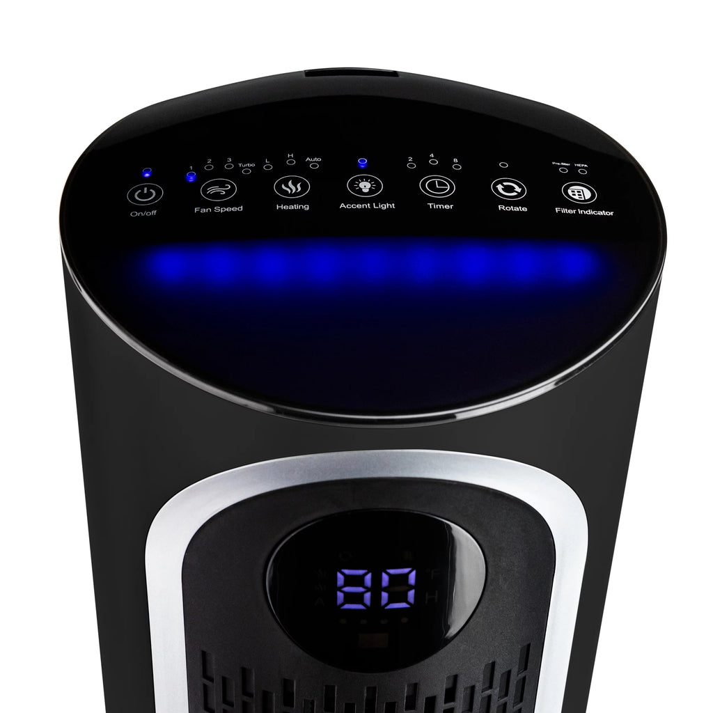 3-in-1 Air Purifier Heater Fan, Black Y39657