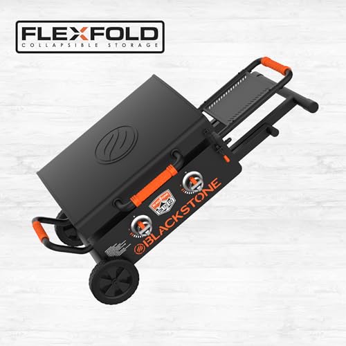 22" Two-Burner Scissor-Leg Gas Griddle with Hood, Wheels, and Side Shelf G855