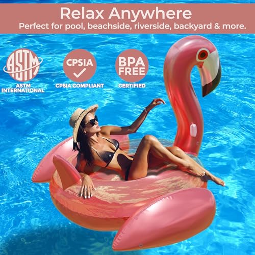 Giant Pink Flamingo Pool Float for Adults & Kids E16874
