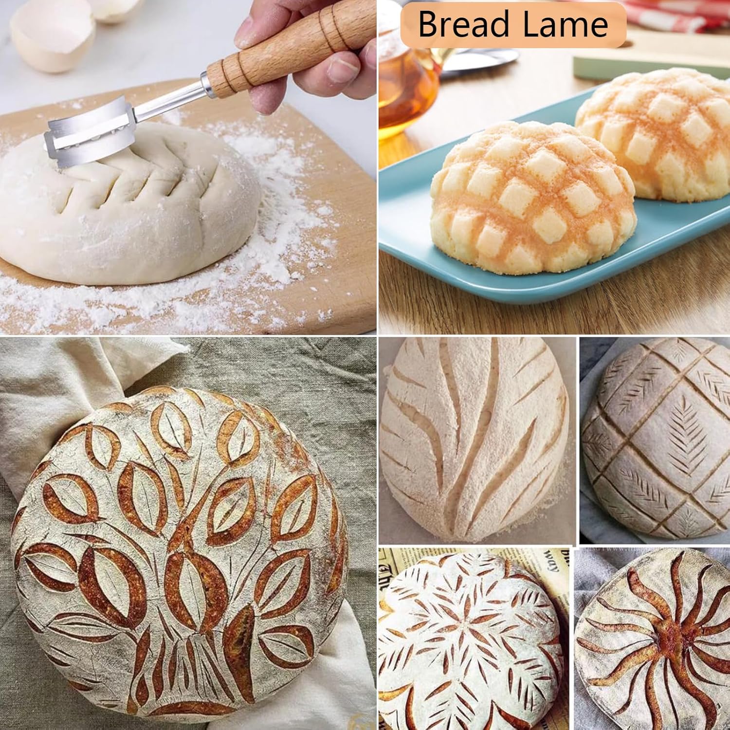 Bread Proofing Basket Kit with Linen Liners and Dough Scraper Z680390