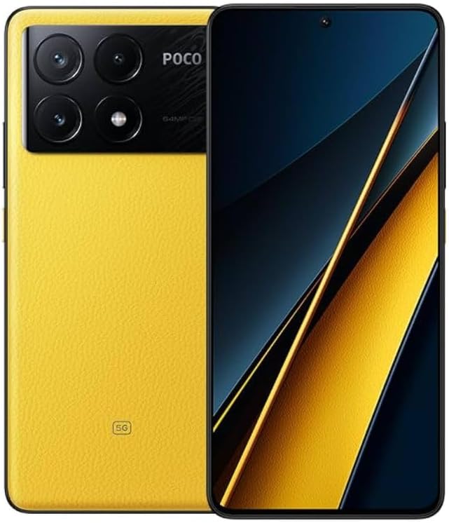 Xiaomi Poco X6 PRO 5G + 4G LTE Global Unlocked (256GB + 8GB) GSM 6.67" 64MP Triple Camera (Tmobile Mint Tello Global) + (Car Fast Car Dual Charger Bundle) (Yellow)