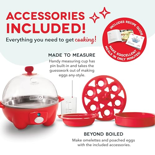 Rapid Egg Cooker for 6 Eggs, Hard Boiled, Poached, Scrambled, or Omelets, Auto Shut Off - Black O7665