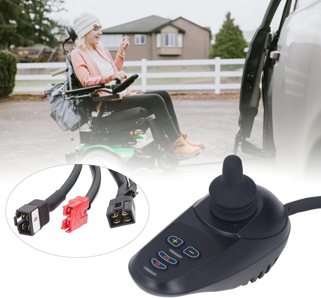 Wheelchair Joystick Controller, 4 Keys, Adjustable Speed and Brake, 24V DC S7589