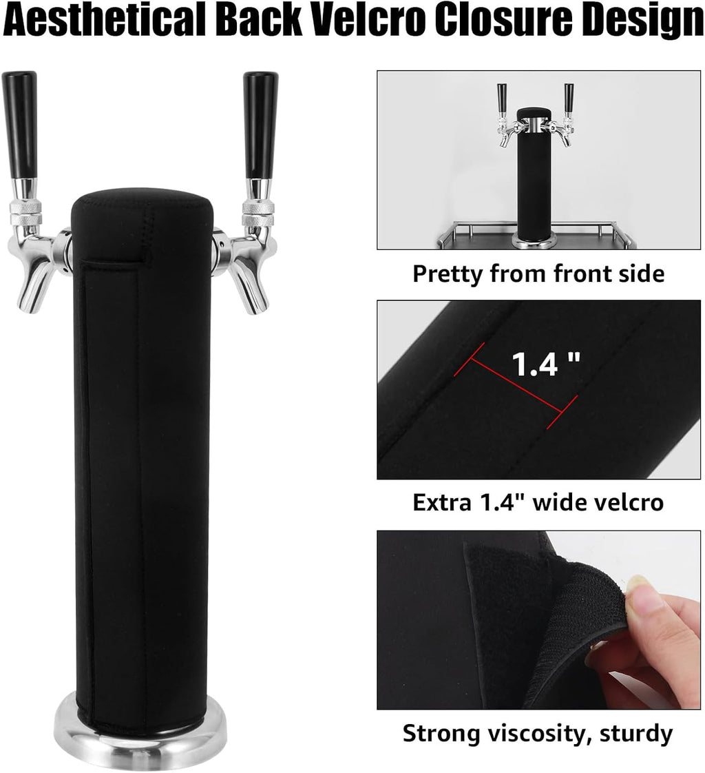 Beer Tower Insulator Cover for Double Tap Draft Tower, Reduces Condensation F9322