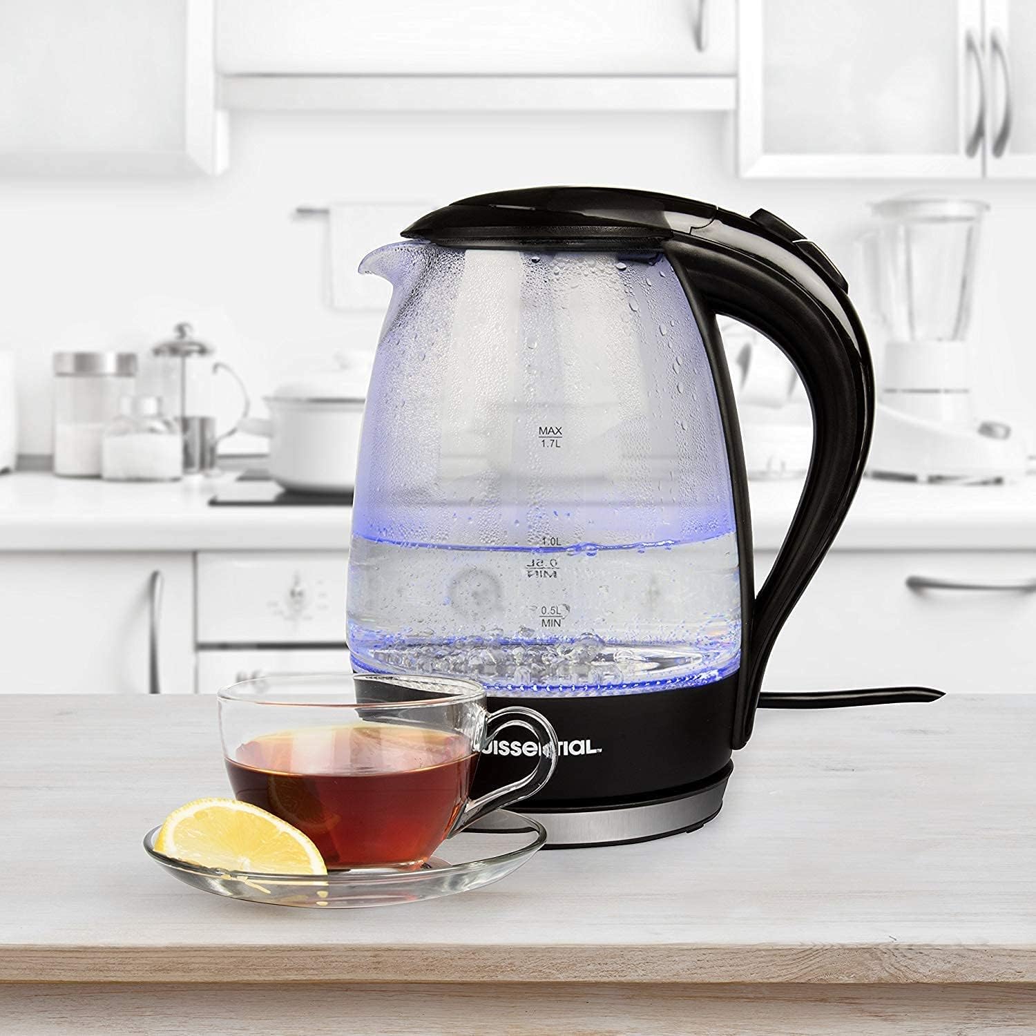 Electric Water Kettle 1.7L, Auto Shut-Off, Cordless, Black D674