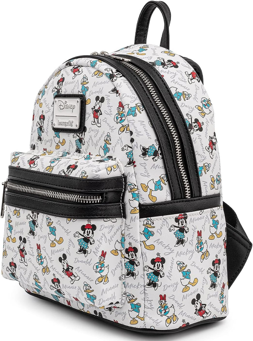 Disney Mickey Minnie Mouse Donald Daisy Mini Backpack Handbag White F4390