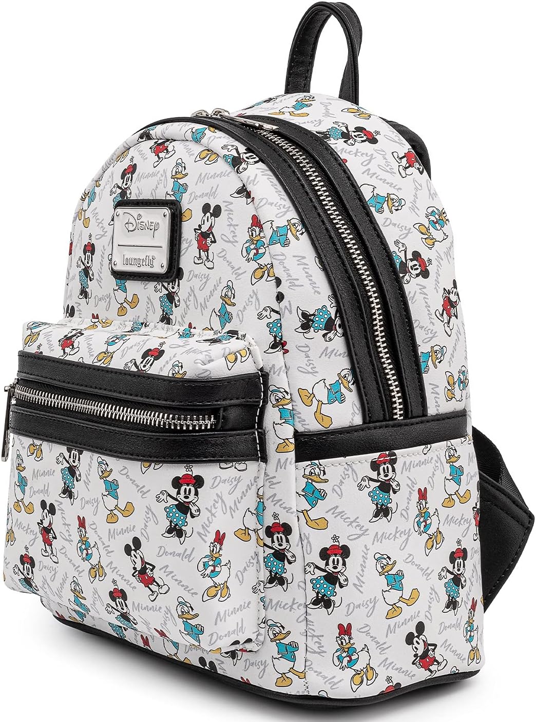 Disney Mickey Minnie Mouse Donald Daisy Mini Backpack Handbag White F4390