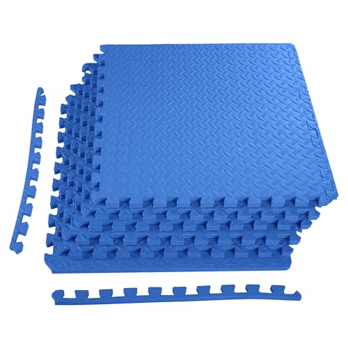 1" Thick EVA Interlocking Foam Gym Flooring Mat, 6 Tiles, Black M5857