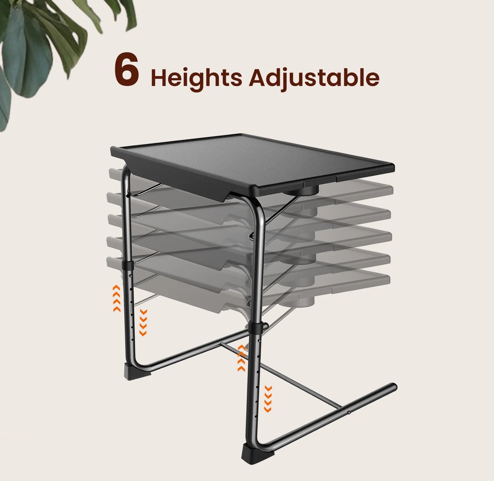 Folding Tray Table with Adjustable Height and Cup Holder O812410