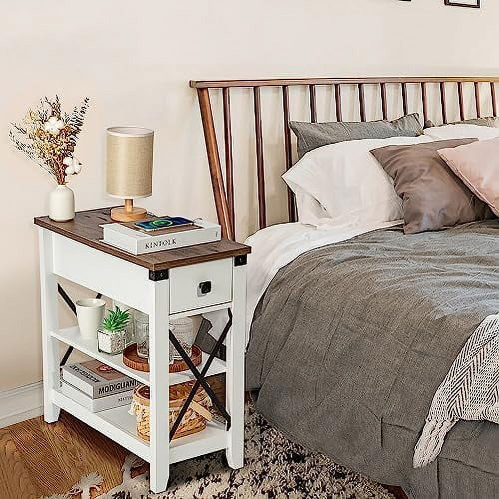 Narrow End Table with Charging Station and USB Ports G1258
