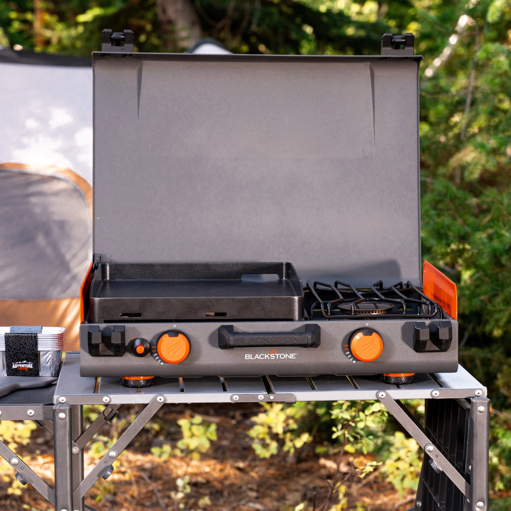 14" Propane Camping Griddle with Side Burner Y702745