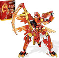 Fire Mech Toy Building Blocks Set, Red Ninja Figure Warrior Hero Display Model Toy, Armored Battle Robot Adventure Playset Birthday for Boys Girls