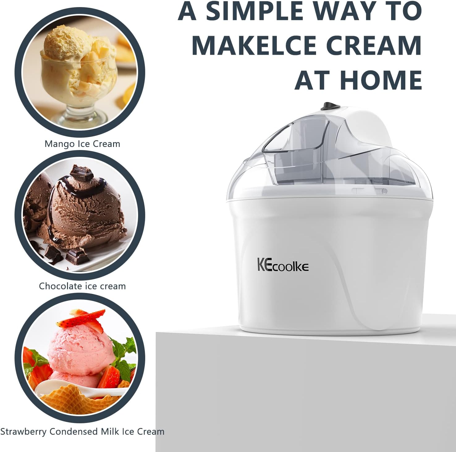 Ice Cream Maker, Electric Soft Serve Machine, 1.5 Quart Frozen Yogurt R598550