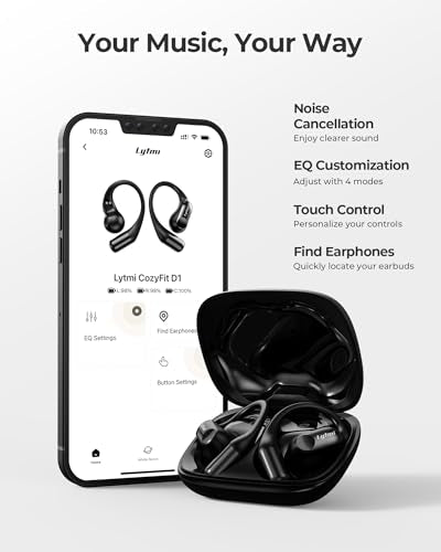 Open Ear Headphones Wireless Earbuds with 4-Mic Clear Call, 30H Playtime L15241