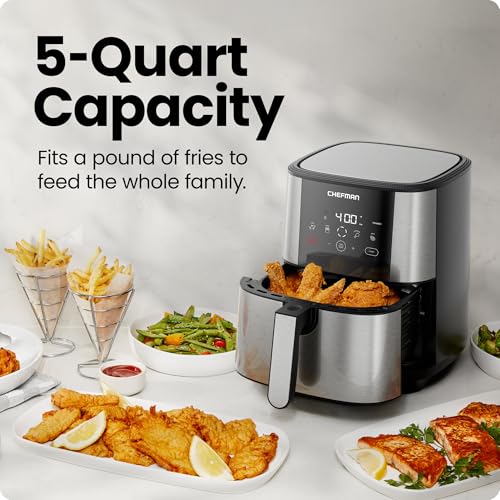 XL 8-Qt Touch Digital Air Fryer, Nonstick Dishwasher-Safe, Stainless Steel I664659