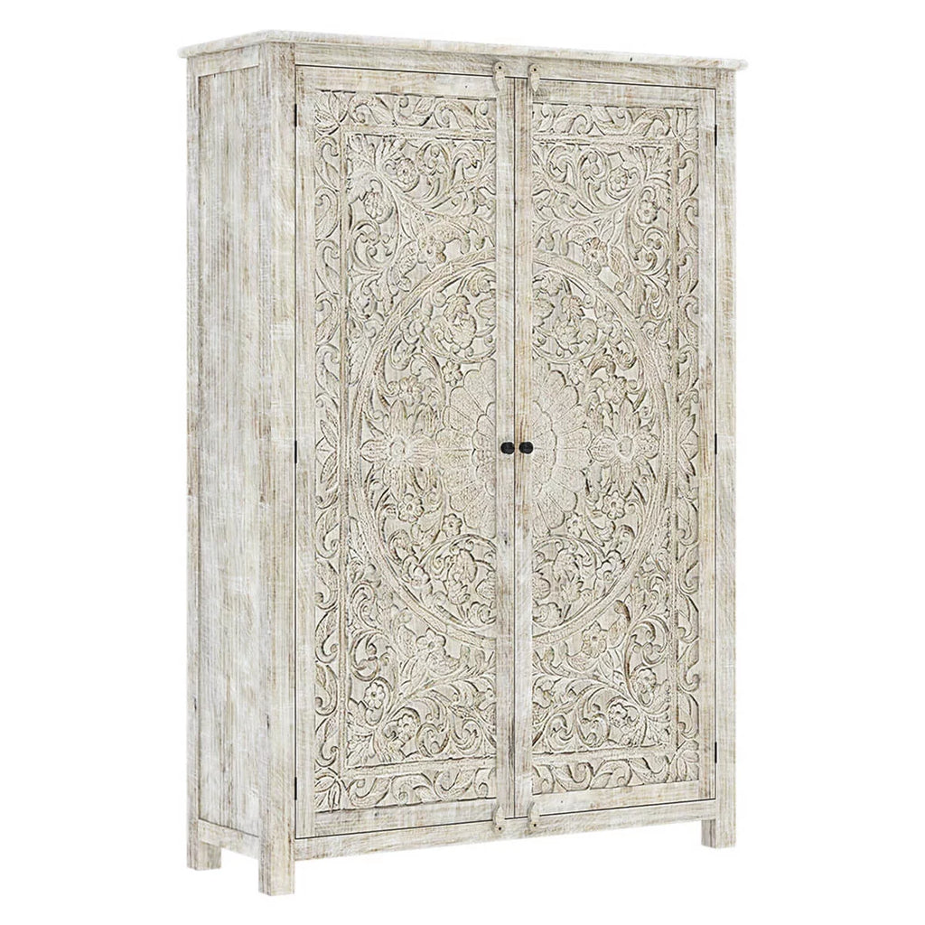 Carved Wooden Wardrobe Cabinet Q978