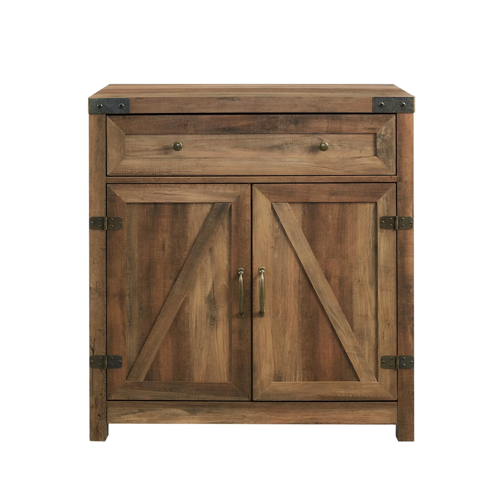 Farmhouse Barn Door Accent Cabinet, Reclaimed Barnwood I4596