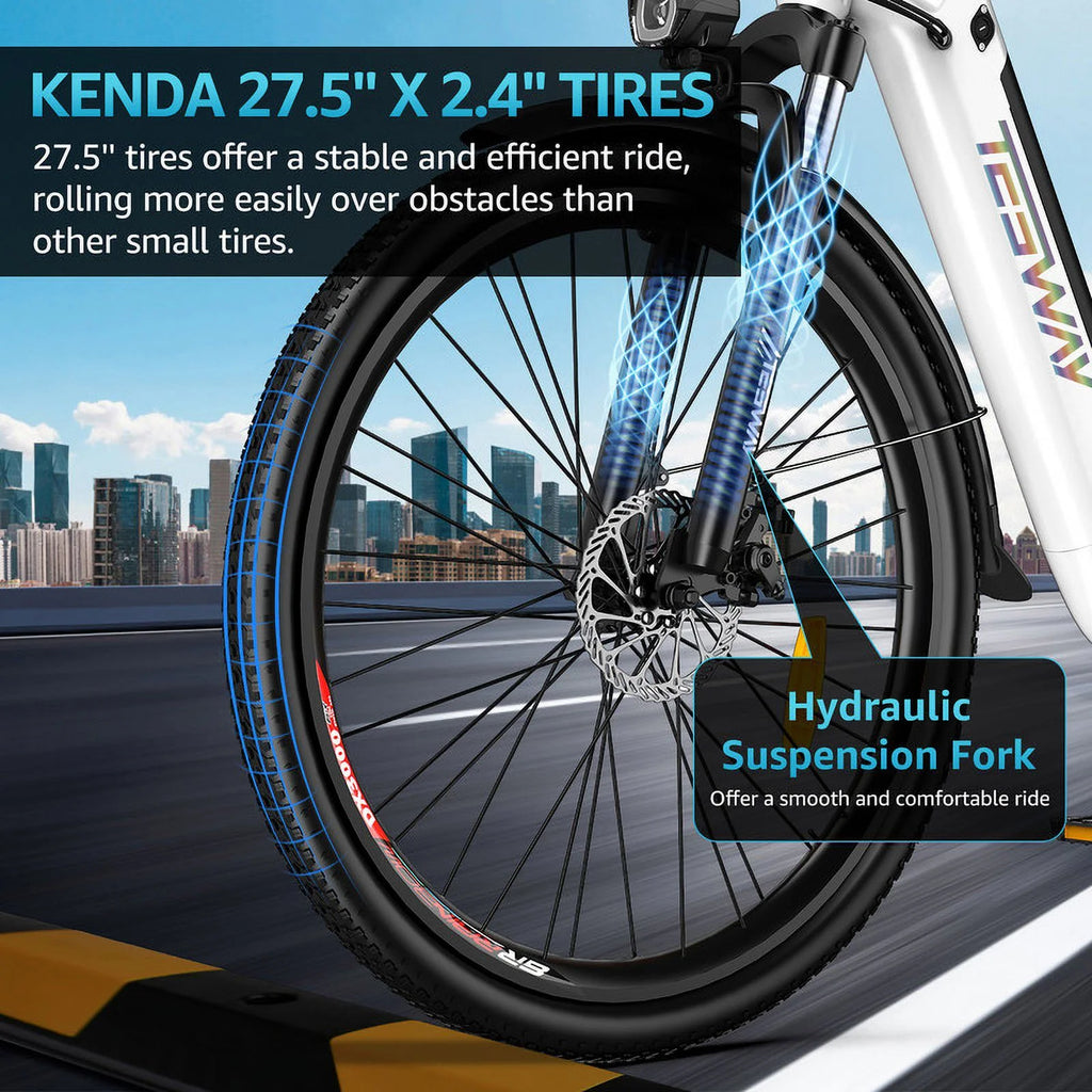 27.5" Electric Bike 500W 48V 12AH Step-Thru City E-Bike for Adults L870967