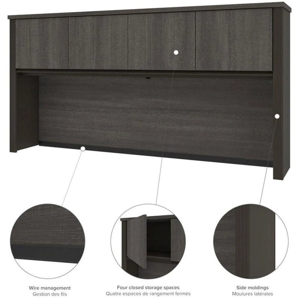 L Shaped Computer Desk with Hutch Q9139