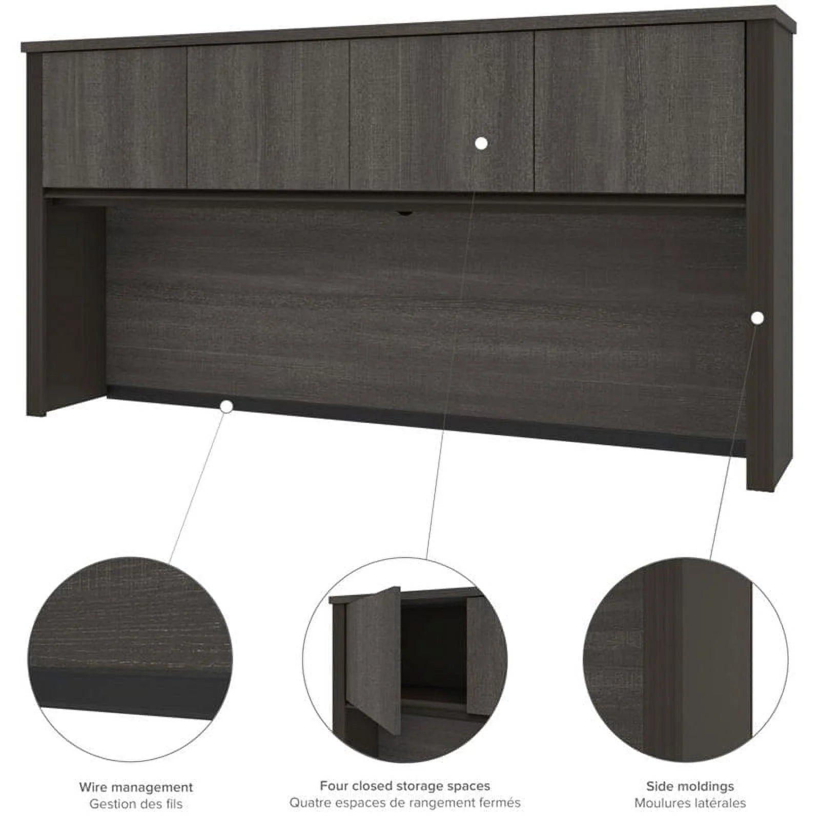 L Shaped Computer Desk with Hutch Q9139