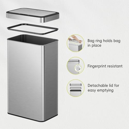 Touchless Motion Sensor Trash Can, 13.2 Gallon, Brushed Stainless Steel K748461