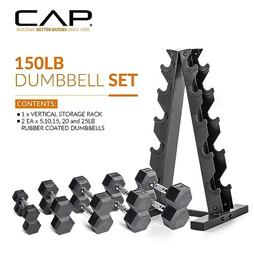 Dumbbell Set with Rack, 150lbs and 210lbs Options Z3424