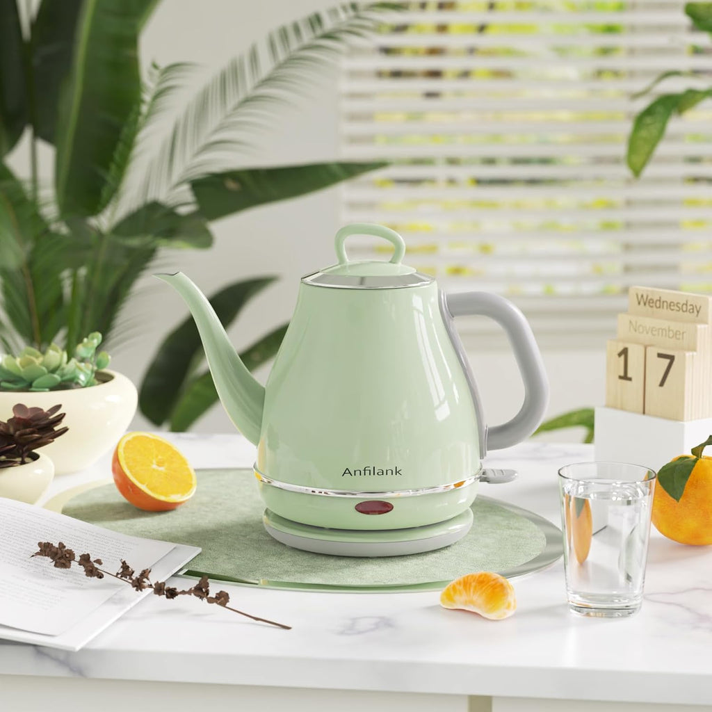 Gooseneck Electric Kettle, 1L Stainless Steel, Auto Shut-Off D458