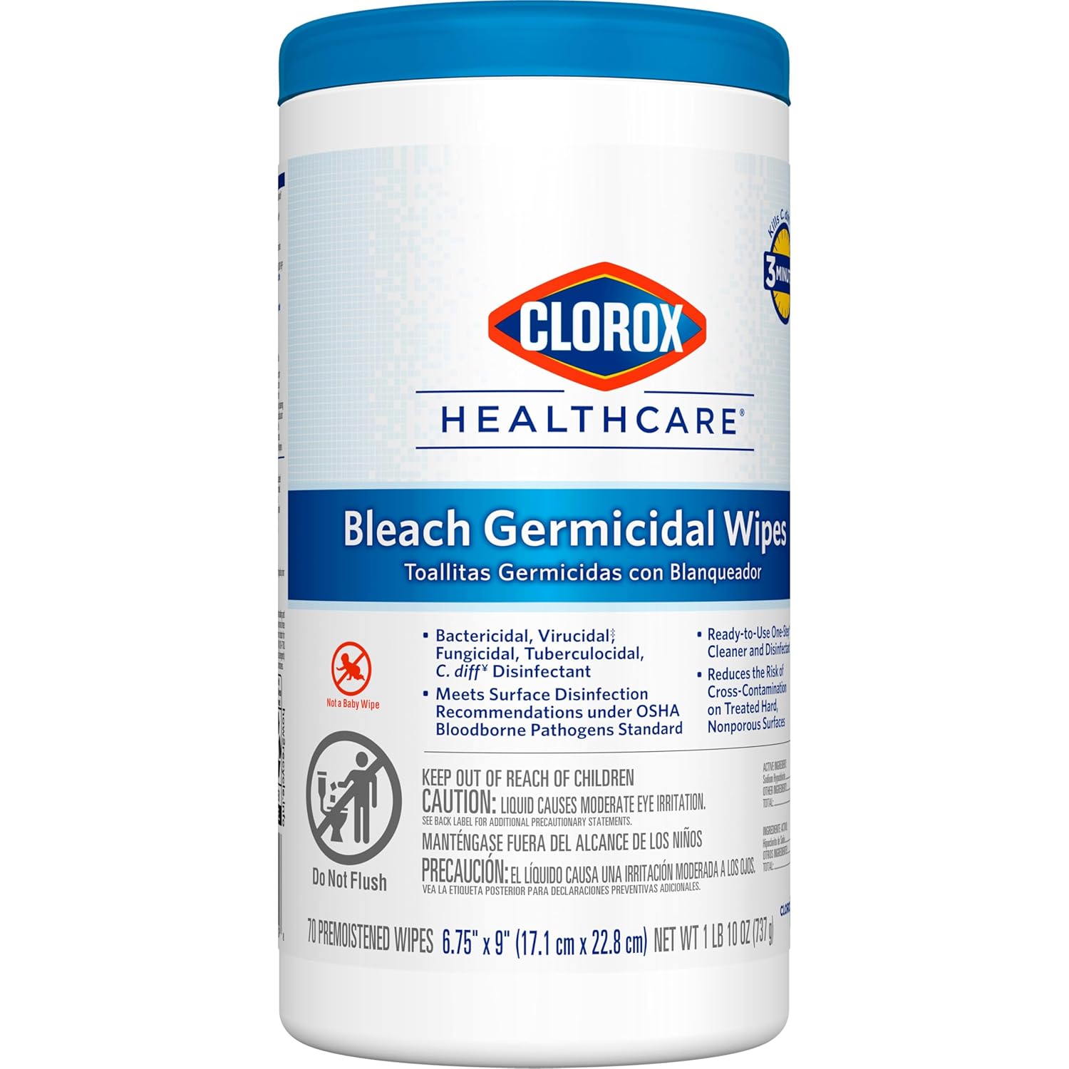 Germicidal Bleach Wipes, 70 Count P39867