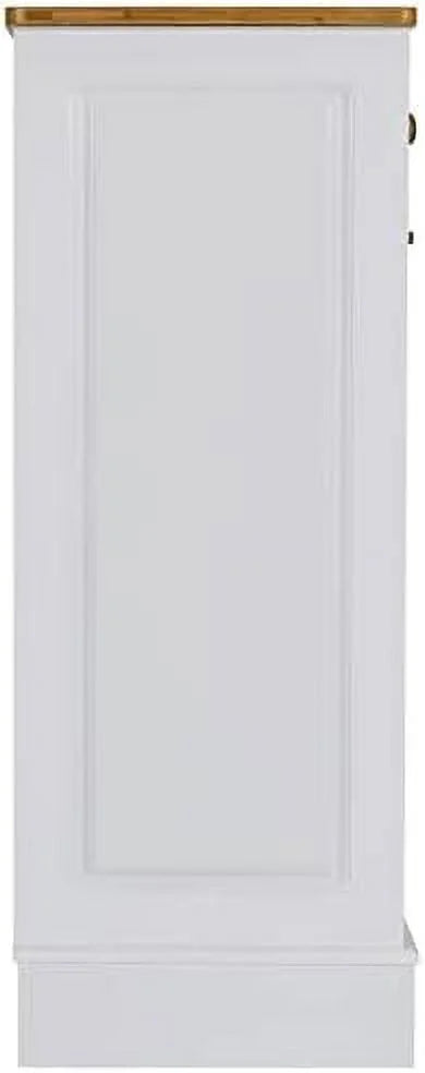 Double Barn Door Trash Cabinet with Hideaway Drawer U8207