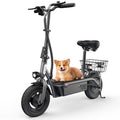 Electric Scooter with Seat, Long Range, Adjustable Handlebar, Dual Suspension J439
