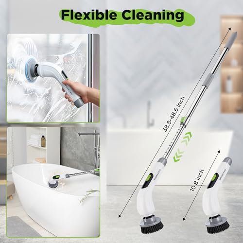 Electric Spin Scrubber, Cordless Cleaning Brush, 3-Speed, Adjustable Handle R56684