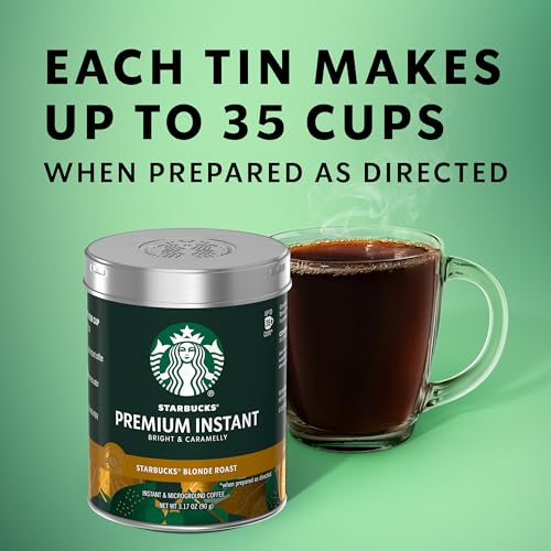 Instant Coffee, Blonde Roast, 100% Arabica, 3 Pack H158933