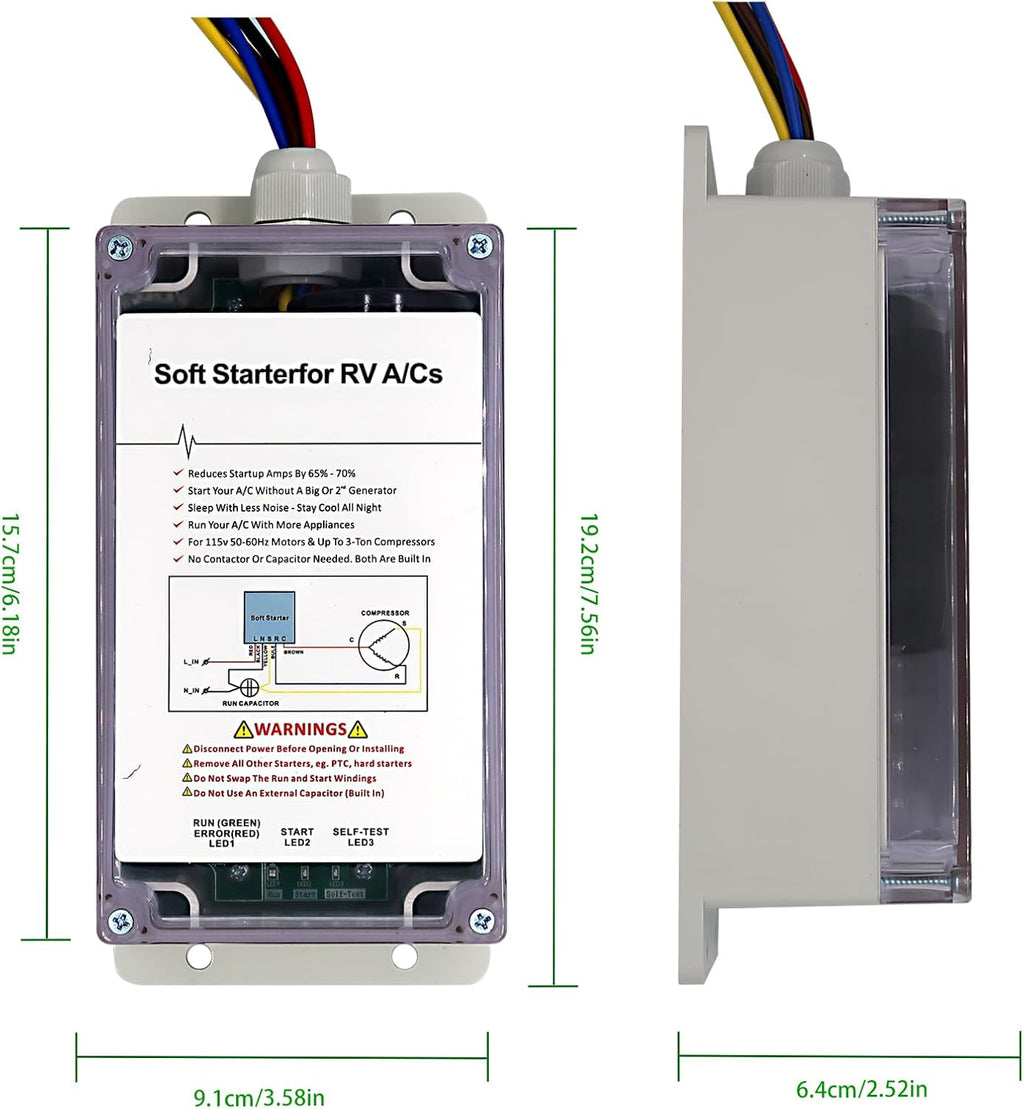 Soft starter for RV air conditioners and appliances Y655