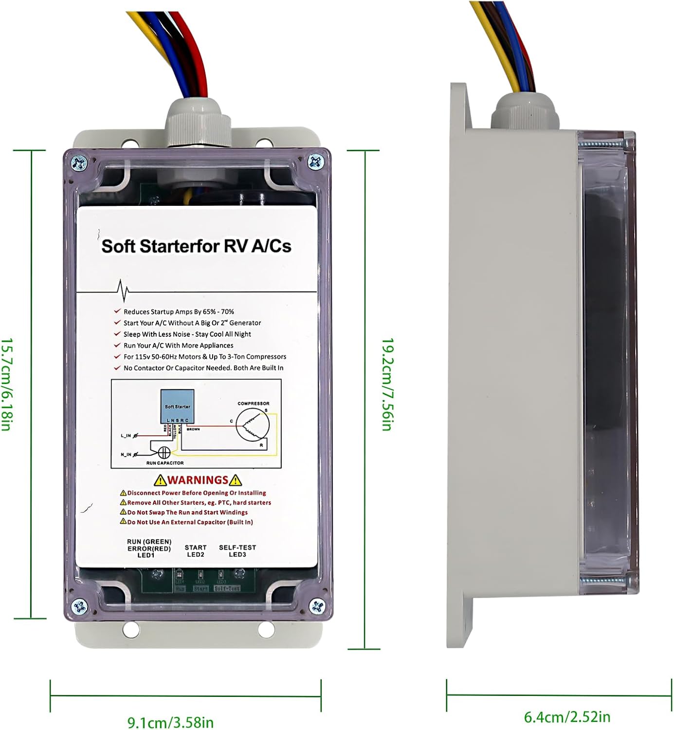 Soft starter for RV air conditioners and appliances Y655