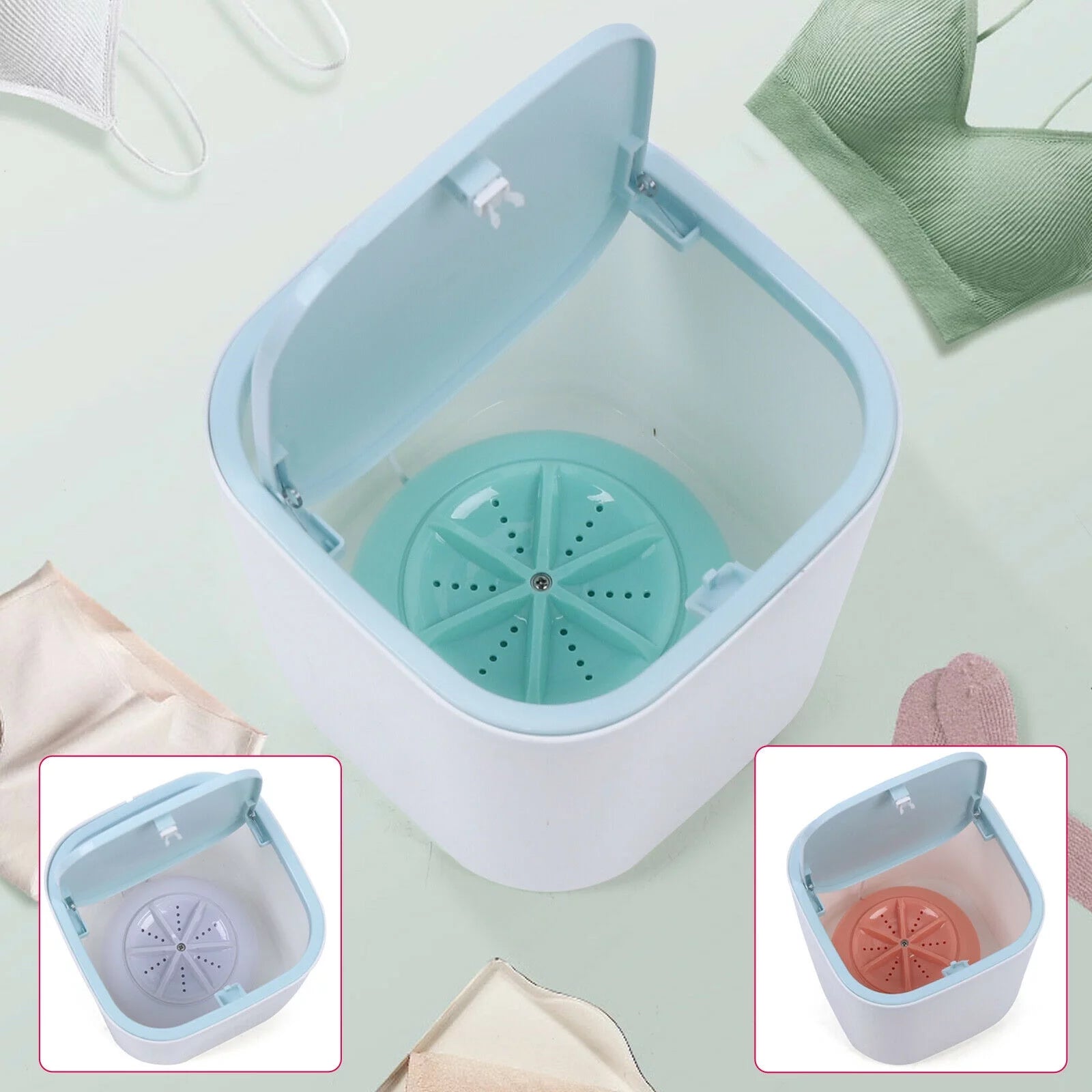Portable Mini Washer 3.8L Compact Countertop Laundry Machine for Travel Camping Dorms H5108