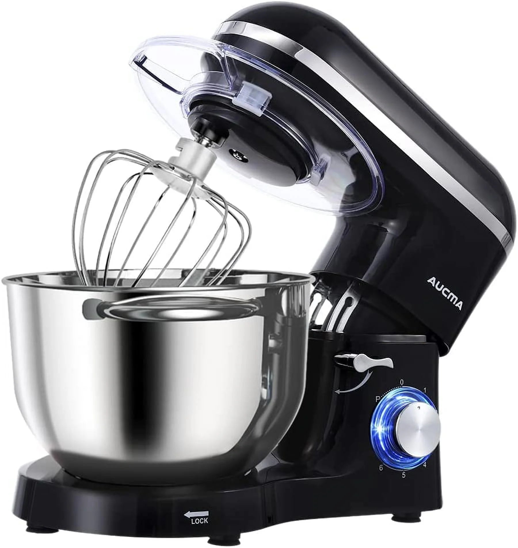 Excellent Aucma Stand Mixer 6.5-QT 660W 6-Speed Tilt-Head Food Mixer  Kitchen Electric Mixer with Dough Hook  Wire Whip &amp; Beater (6.5QT  Blue)