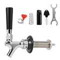 4-1/8'' Draft Beer Faucet Shank, 1/4'' Beer Line Barb No Leak No Drip No Stick Stainless Core Kegerator Brew Tap Beer Shank Dispenser Self-Closing Spring Tap Brush Spanner Wrench Hose Clamp