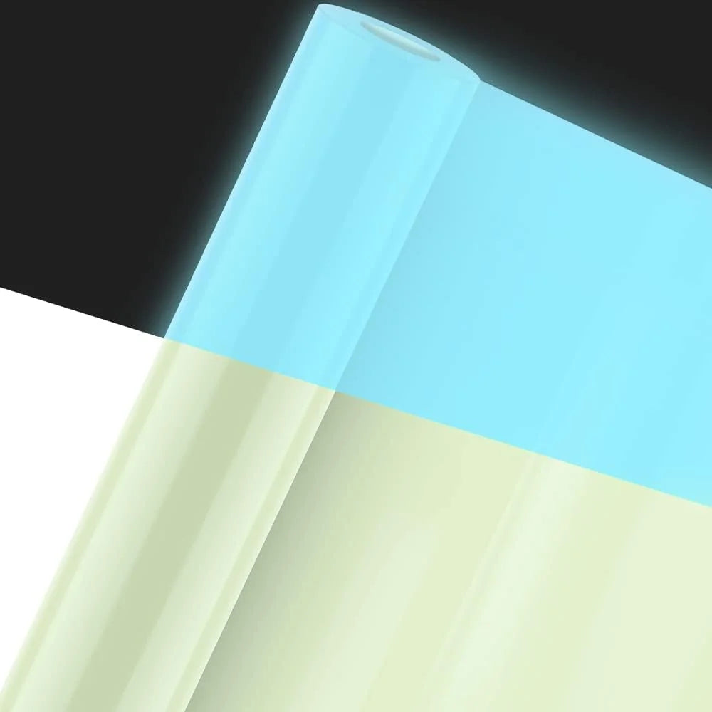 Glow in The Dark Blue Adhesive Vinyl Roll 12in x 4ft with Transfer Paper R714199