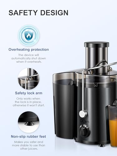 Juicer Machine, 800W Centrifugal Extractor with Wide Mouth Feed Chute, Stainless Steel, BPA-free V753