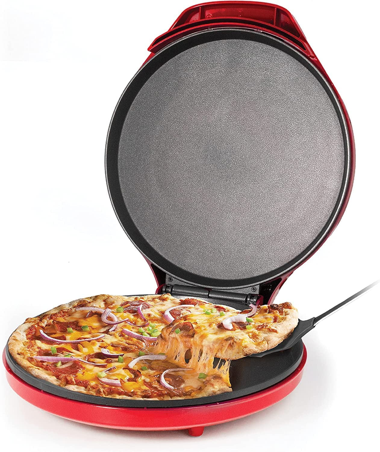 Betty Crocker Countertop Pizza Maker, Bundle with Pizza Cutter and 14" Round Parchment Paper (100 Sheets)