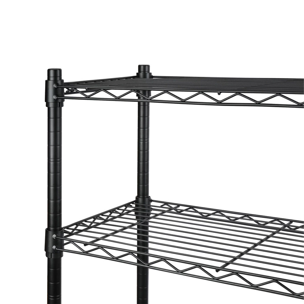 4 Tier Wire Shelf Unit, Black, 1400 lb. Capacity P595736