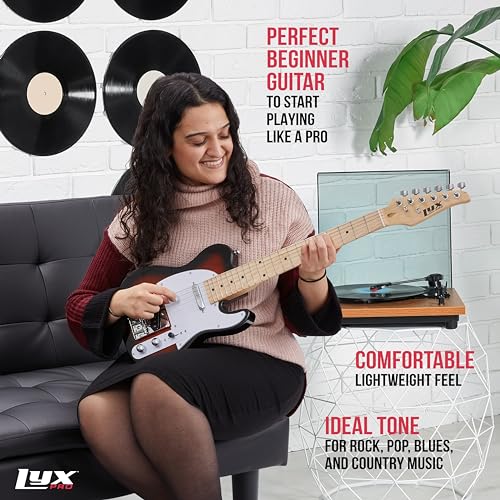 39" Electric Guitar, Full-Size Paulownia Wood Body, C-Shape Neck Q93127
