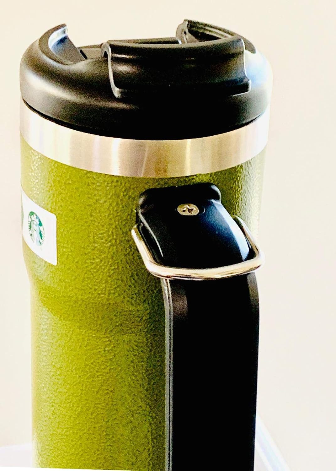 Double Walled Hammered Stainless Steel Tumbler With Handle F388026
