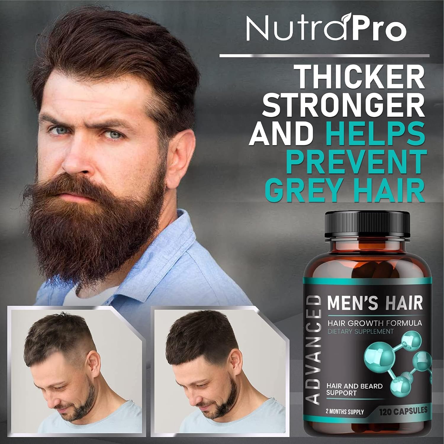 Hair Growth Vitamins for Men, Anti Hair Loss Pills with Biotin and Saw Palmetto U2278