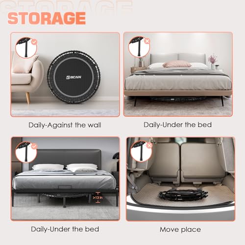 Foldable Mini Trampoline for Adults with Durable Bungees V5441